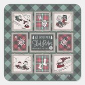 Sticker Carré cacahuètes | Ancien Motif de traîneau (Devant)