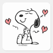 Sticker Carré cacahuètes | Coeurs de snoopy (Devant)