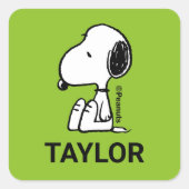 Sticker Carré cacahuètes | Snoopy En Bas (Devant)