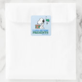 Sticker Carré cacahuètes | Snoopy I Love Obtenir des présentatio (Sac)