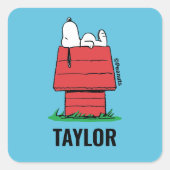 Sticker Carré cacahuètes | Snoopy Napping (Devant)