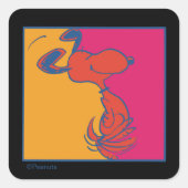Sticker Carré cacahuètes | Snoopy Pop Art Moderne (Devant)
