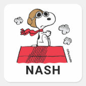 Sticker Carré cacahuètes | Snoopy the Flying Ace (Devant)