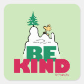 Sticker Carré cacahuètes | Snoopy & Woodstock Be Kind (Devant)