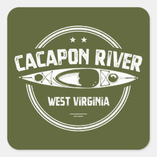 Sticker Carré Cacapon River, Virginie-Occidentale