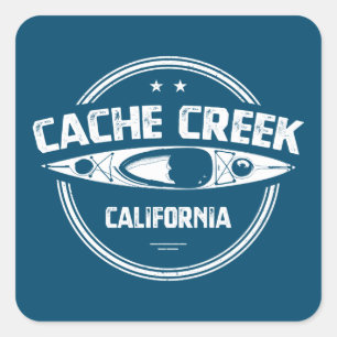 Sticker Carré Cache Creek California Kayak
