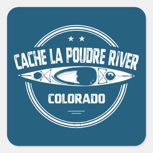 Sticker Carré Cache la Poudre Colorado Kayak (Devant)