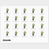 Sticker Carré Cactus floral rose (Feuille)