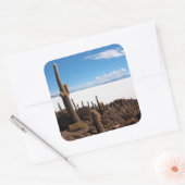 Sticker Carré Cactus géant à l'autocollant photo Salar de Uyuni (Enveloppe)