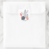 Sticker Carré Cactus gris rose. Moderne cactus abstraits succule (Sac)