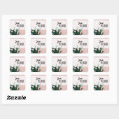 Sticker Carré Cactus rose moderne (Feuille)