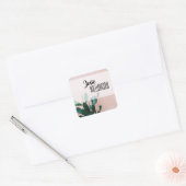Sticker Carré Cactus rose moderne (Enveloppe)