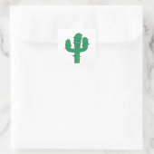 Sticker Carré Cactus souriant (Sac)