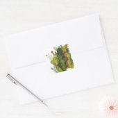 Sticker Carré Cactus, succulentes : aquarelle vintage. (Enveloppe)