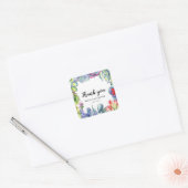 Sticker Carré Cactus & succulents mariage d'aquarelle merci (Enveloppe)