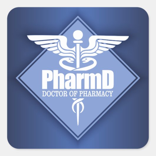 Sticker Carré Cad PharmD (diamant) (Devant)
