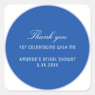 Sticker Carré Cadeau bleu et blanc