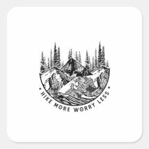 Sticker Carré Cadeau Camper   Randonnée Plus Inquiète Moins Anni