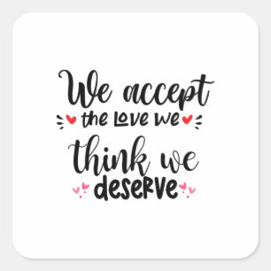 Sticker Carré Cadeau Couple Nous Acceptons L'Amour