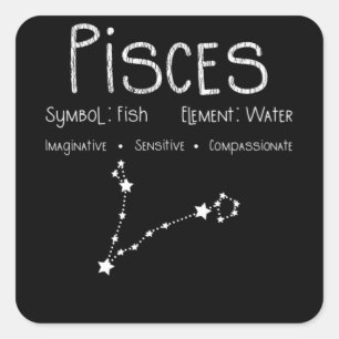 Sticker Carré Cadeau d'anniversaire de l'horoscope du signe astr