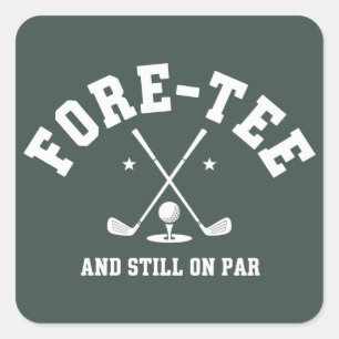 Sticker Carré Cadeau de 40e anniversaire de golf Golf 