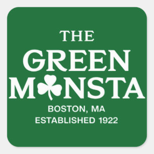 Sticker Carré Cadeau de baseball Green Monsta Boston Green Monst