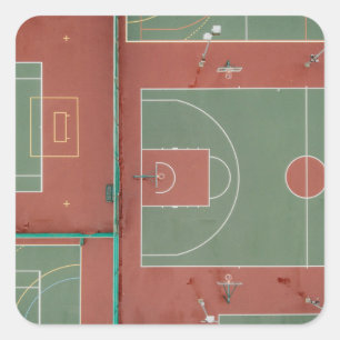Sticker Carré Cadeau de basket-ball cool