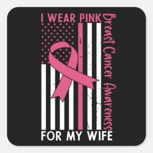 Sticker Carré Cadeau de cancer du sein pour femme maman mère fam