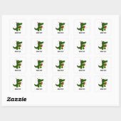 Sticker Carré Cadeau de crocodile mignon (Feuille)