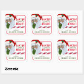 Sticker Carré Cadeau de cuisine Baking Spirits Bright Père Noël (Feuille)