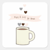 Sticker Carré Cadeau de douche de mariage au café (Devant)