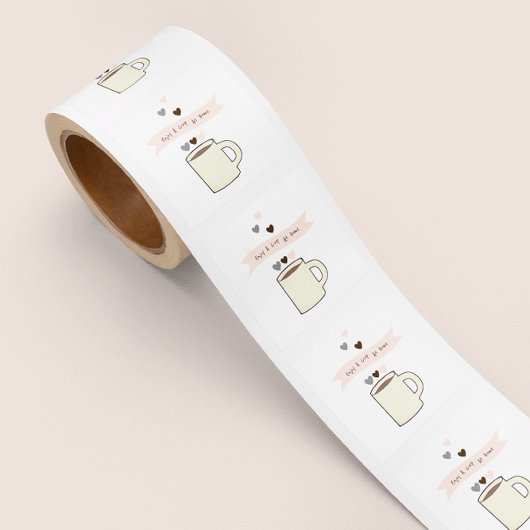 Sticker Carré Cadeau de douche de mariage au café