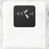 Sticker Carré Cadeau de dragonfly Lover| Drôle de dragonfly Hear (Sac)