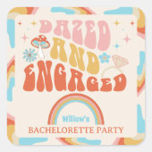 Sticker Carré Cadeau de Fête de Fiançailles Dazed And Engaged (Devant)