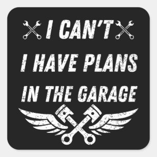 Sticker Carré cadeau de fête des pères drôle de mécanicien amate