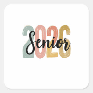 Sticker Carré Cadeau de fin d'études pour senior 2026 Diplômé se