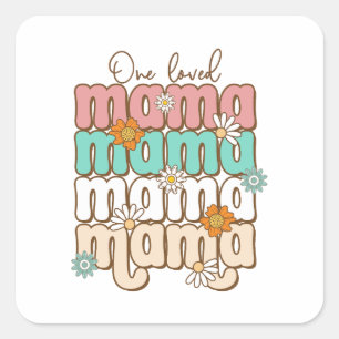 Sticker Carré Cadeau de la fête des mères Une maman aimée