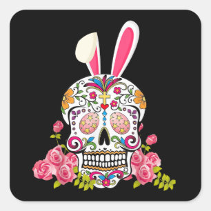 Sticker Carré Cadeau de l'auvent du Mexique à la peau de sucre