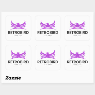 Sticker Carré Cadeau de mariage floral rose poussiéreux élégant