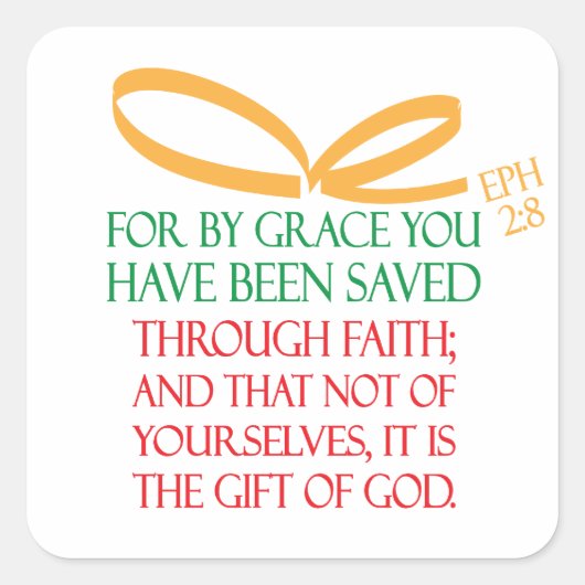 Sticker Carré Cadeau de Noël (Devant)