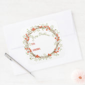 Sticker Carré Cadeau de Noël (Enveloppe)