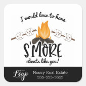 Sticker Carré cadeau de Noël d'entreprise s'plus clients (Devant)