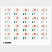 Sticker Carré Cadeau de Noël Joyeux (Feuille)