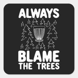 Sticker Carré Cadeau de panier de disque de golf