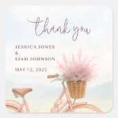 Sticker Carré Cadeau de remerciement de fête de fiançailles pour (Devant)