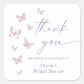 Sticker Carré Cadeau de remerciement pour mariage papillon (Devant)