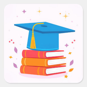 Sticker Carré Cadeau de réussite pour étudiant diplômé