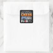Sticker Carré Cadeau d'échecs | Jeu Vidéo D'Échecs Ou Conception (Sac)