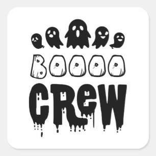 Sticker Carré Cadeau d'Halloween de Boo Crew