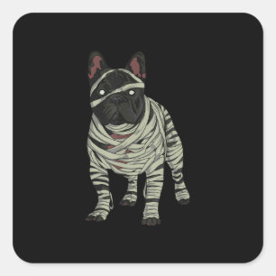 Sticker Carré Cadeau d'Halloween de maman de chien de taureau fr